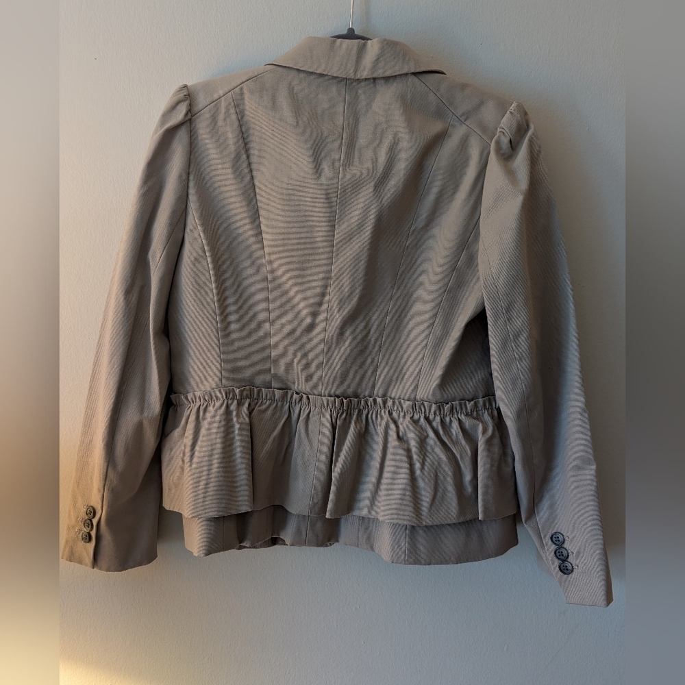 LOFT Tan Peplum Blazer Size 4 - Picture 2 of 4